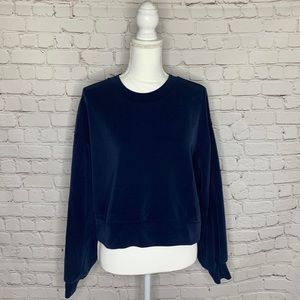 Lululemon navy perfectly oversized cropped crew softstreme